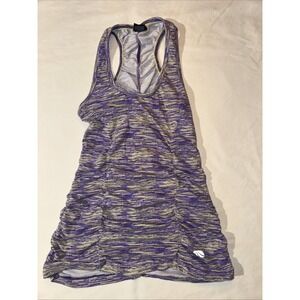 Marika Magic Purple And Green Ruche Tank Top Racerback Shirt Top Size Small